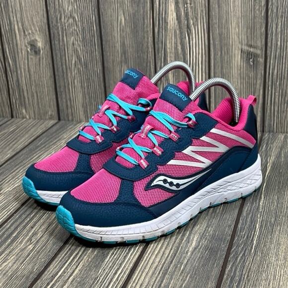 Saucony Dash Pink Teal Running Shoes Sneakers Girl Youth Y5 W6.5 SK167383 - Picture 3 of 7